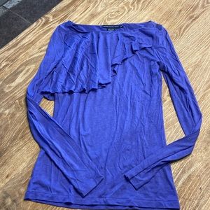 Polo Ralph Lauren blue/purple long sleeves ruffle shirt size S